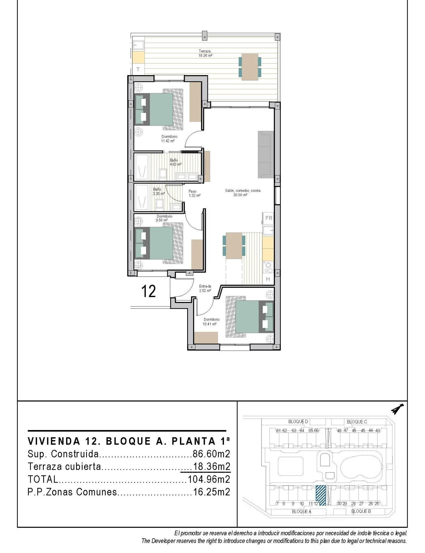 Apartment with 3 bedrooms