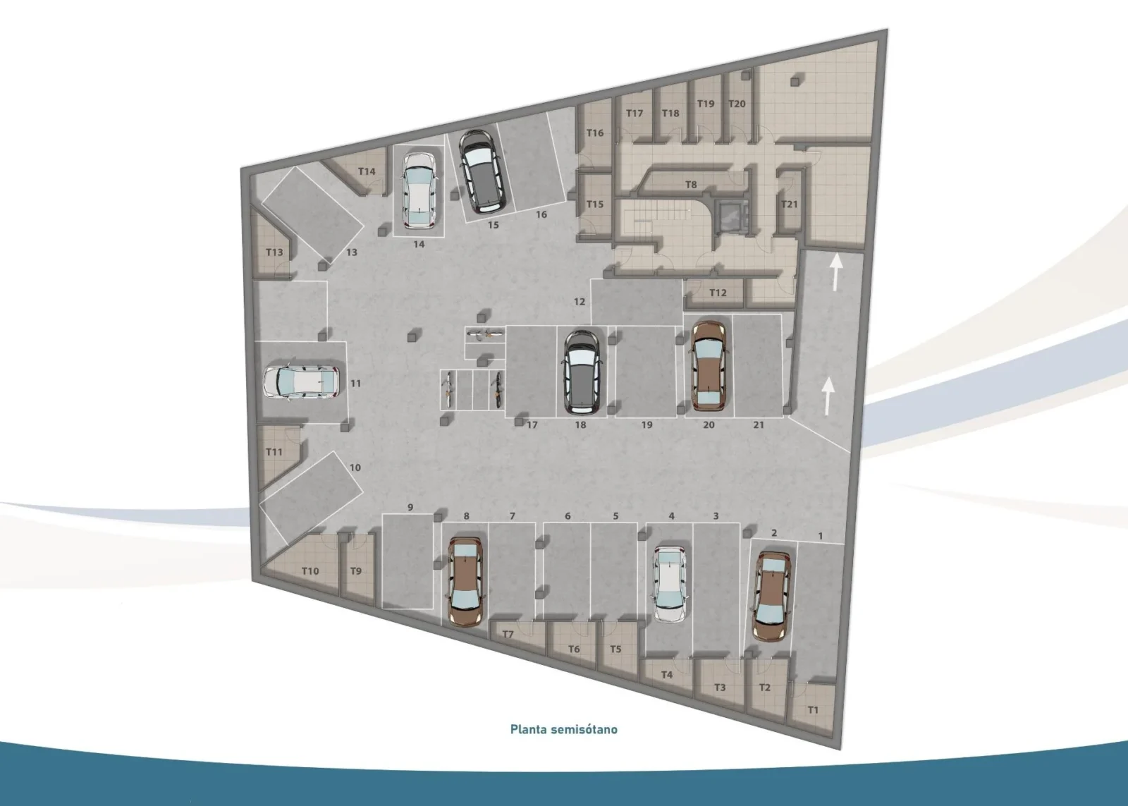 Penthouse med 2 soveværelser