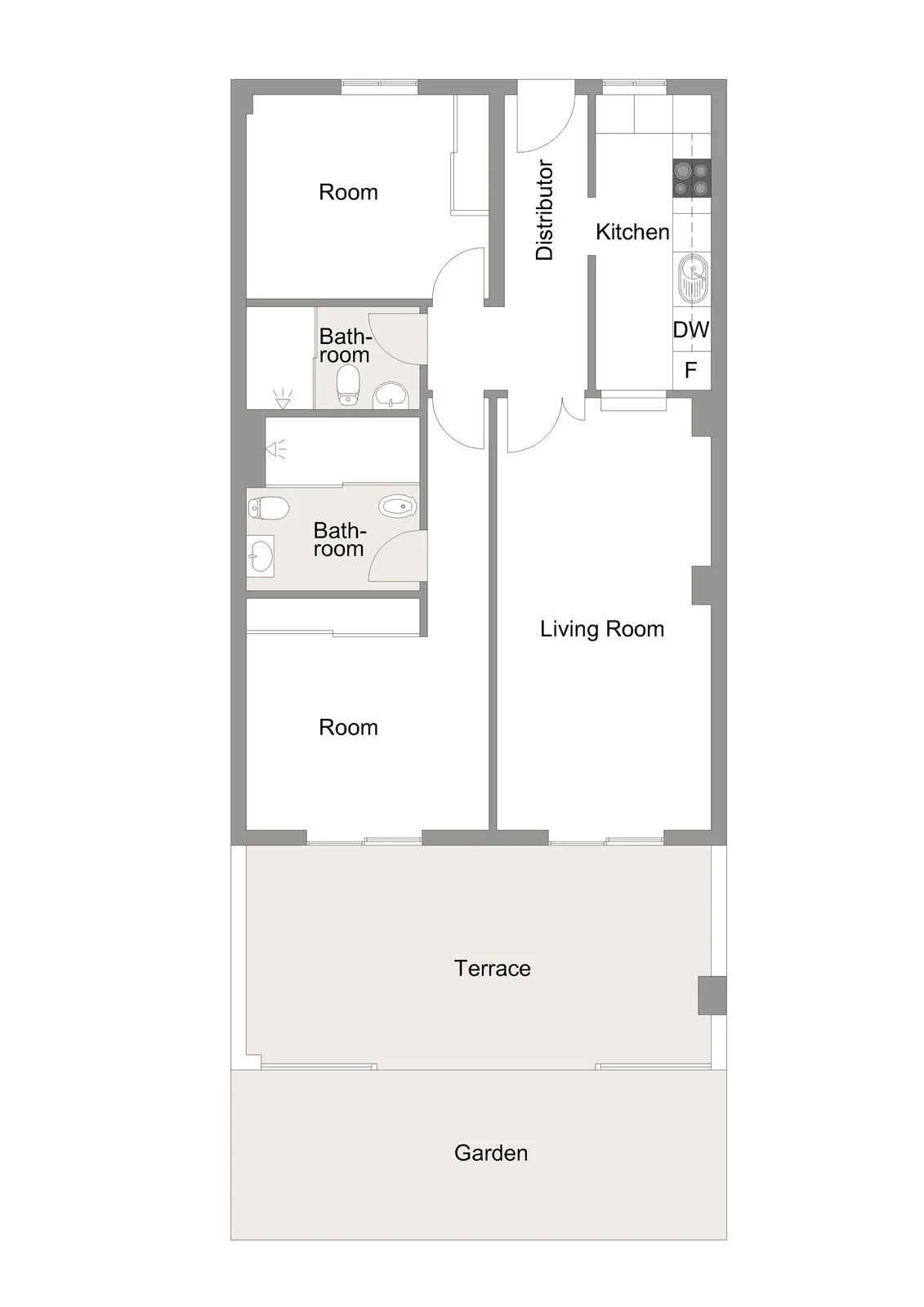 Apartment - Ground Floor Apartment med 2 soverom