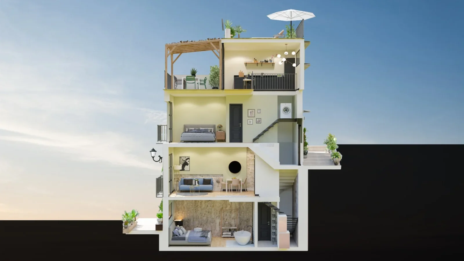 Townhouse / Duplex med 2 soverom